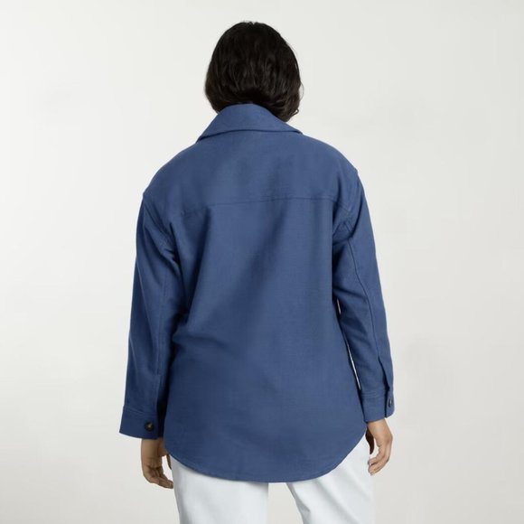 Everlane The Oversized Shirt Jacket, Deep Blue, Size S - Picture 6 of 7